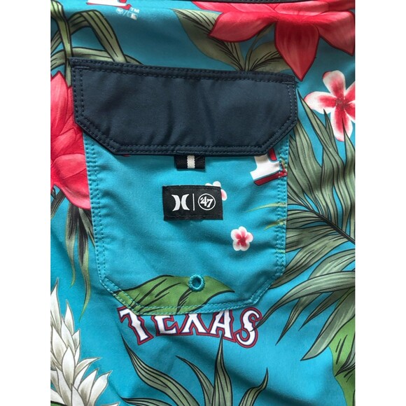 Hurley Texas Rangers MLB Baseball Phantom Board Shorts Men’s 32 Swim Trunks - Picture 10 of 11